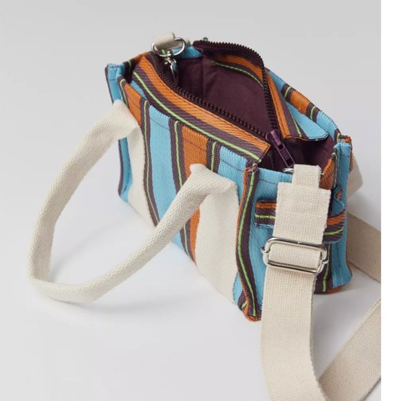 ⭐️ BDG Serena Mesh Striped Chic Hipster Hippie Artsy Modern Hip Mini Tote Bag - Picture 1 of 7